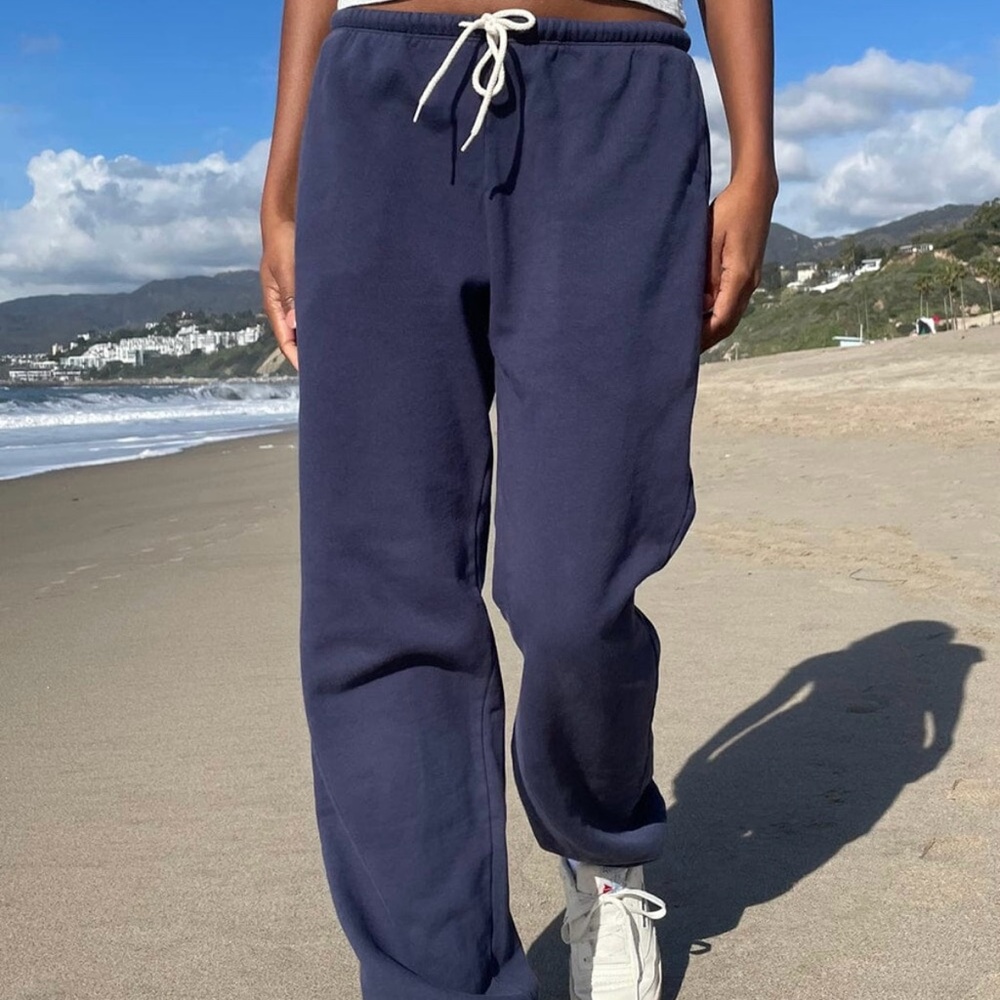 Brandy Melville Navy Rosa Tie Sweatpants